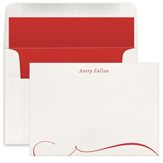 Bottom Swirl Letterpress Flat Note Cards